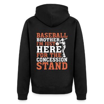 I'm Just Here For The Concession Stand 3 - Unisex Premium Bio Zip Hoodie - Schwarz - Hinten - Nico (187cm)