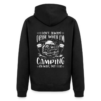 Je ne bois pas toujours quand je campe, oh attendez 2 - Veste à capuche bio Premium Unisexe - noir - Dos - Nico (187cm)