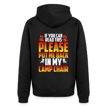 Please Put Me Back In My Camp Chair 2 - Unisex Premium Organic Zip Hoodie - black - Back - Nico (187cm)