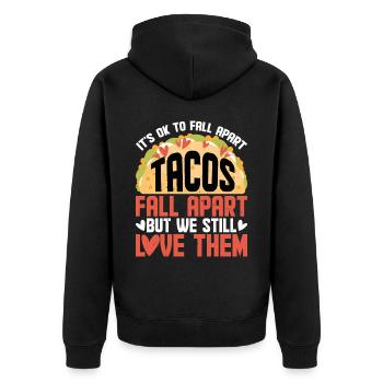 C’est correct de s’effondrer, les tacos s’effondrent 2 - Veste à capuche bio Premium Unisexe - noir - Dos - Nico (187cm)