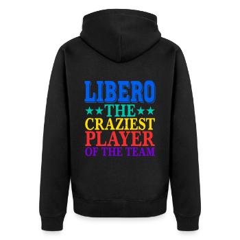 Libero, le joueur le plus fou de l’équipe 2 - Veste à capuche bio Premium Unisexe - noir - Dos - Nico (187cm)