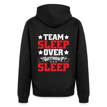 Soirée pyjama d’équipe sans sommeil - Veste à capuche bio Premium Unisexe - noir - Dos - Nico (187cm)