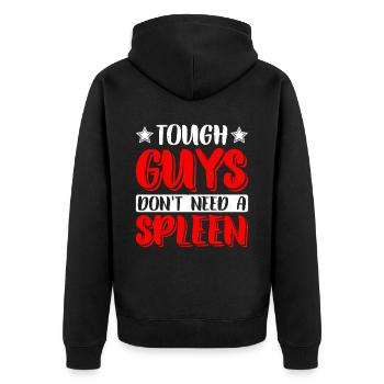 Tough Guys Don't Need A Spleen 2 - Unisex Premium Organic Zip Hoodie - black - Back - Nico (187cm)