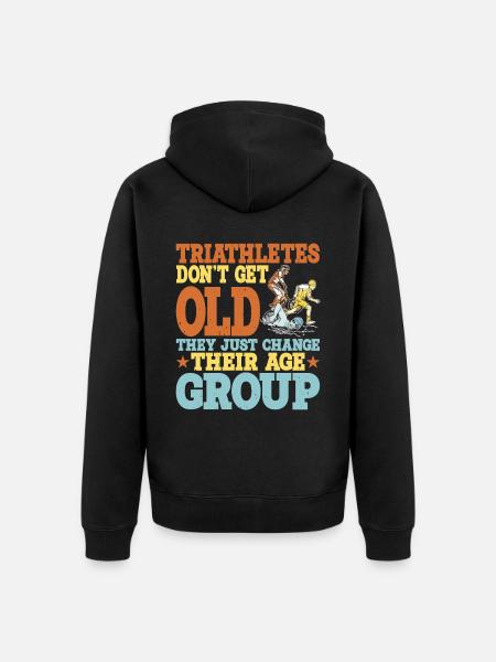 Triathletes Don't Get Old 2 - Unisex Premium Organic Zip Hoodie - black