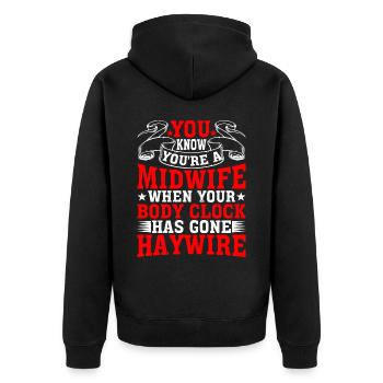 When Your Body Clock Has Gone Haywire 1 - Unisex Premium Bio Zip Hoodie - Schwarz - Hinten - Nico (187cm)