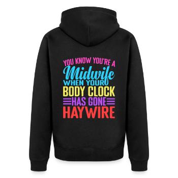 When Your Body Clock Has Gone Haywire 2 - Unisex Premium Bio Zip Hoodie - Schwarz - Hinten - Nico (187cm)