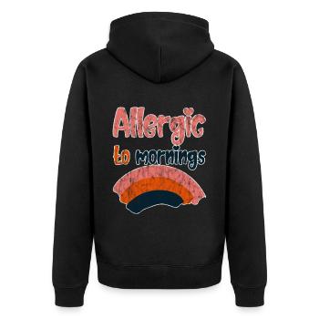 Allergique aux matins 3 - Veste à capuche bio Premium Unisexe - noir - Dos - Nico (187cm)