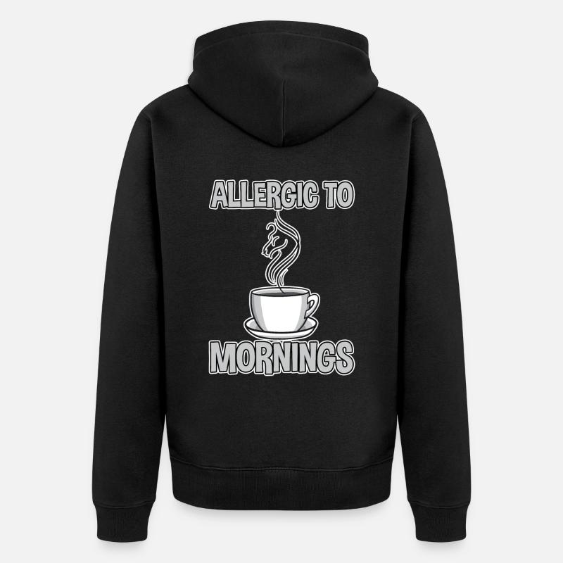 Allergique aux matins 4 - Veste à capuche bio Premium Unisexe - noir