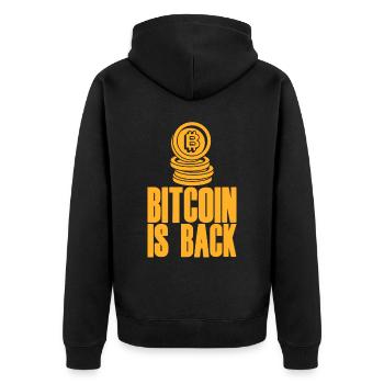 Le bitcoin est de retour 2 - Veste à capuche bio Premium Unisexe - noir - Dos - Nico (187cm)