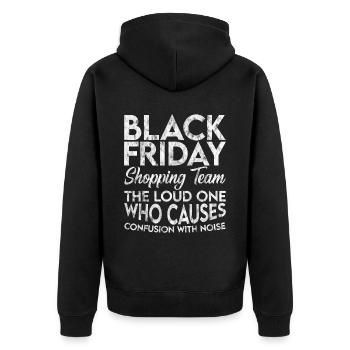 Équipe de magasinage du Black Friday 3 - Veste à capuche bio Premium Unisexe - noir - Dos - Nico (187cm)