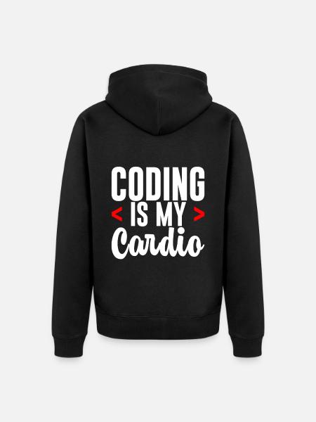 Coding Is My Cardio 2 - Unisex Premium Organic Zip Hoodie - black
