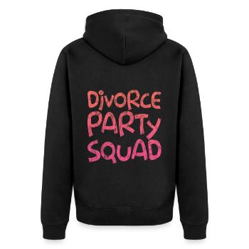 Divorce Party Squad 3 - Unisex Premium Bio Zip Hoodie - Schwarz - Hinten - Nico (187cm)