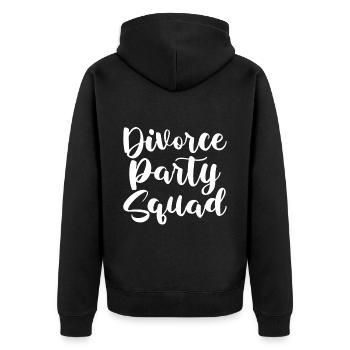 Divorce Party Squad 2 - Unisex Premium Bio Zip Hoodie - Schwarz - Hinten - Nico (187cm)
