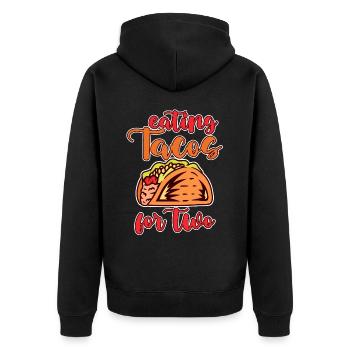 Eating Tacos For Two 2 - Unisex Premium Organic Zip Hoodie - black - Back - Nico (187cm)