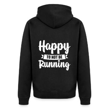 Heureux de ne pas courir 4 - Veste à capuche bio Premium Unisexe - noir - Dos - Nico (187cm)