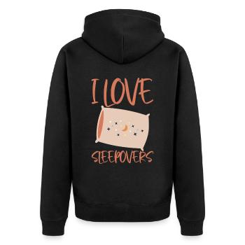 J’adore les soirées pyjama 2 - Veste à capuche bio Premium Unisexe - noir - Dos - Nico (187cm)