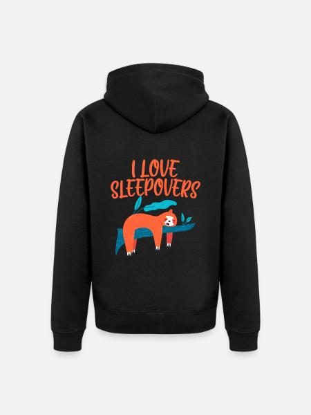 I Love Sleepovers 4 - Unisex Premium Organic Zip Hoodie - black