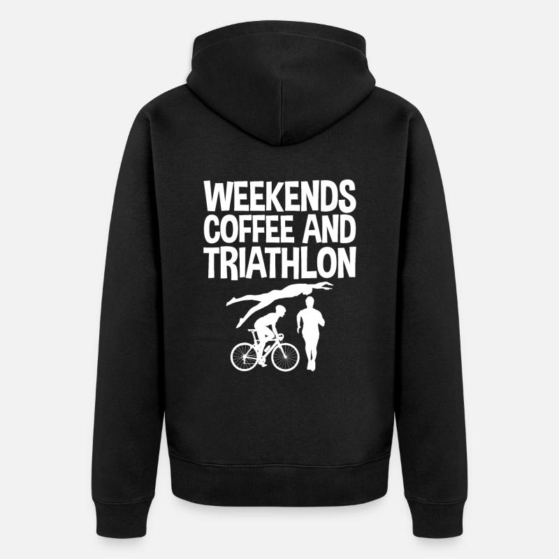 Week-ends Café Et Triathlon 2 - Veste à capuche bio Premium Unisexe - noir