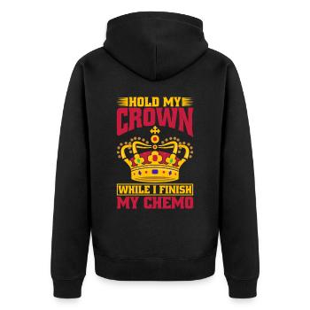 Hold My Crown While I Finish My Chemo 63 - Unisex Premium Organic Zip Hoodie - black - Back - Nico (187cm)