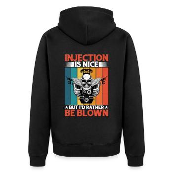 Injection Is Nice But I'd Rather Be Blown 5 - Unisex Premium Organic Zip Hoodie - black - Back - Nico (187cm)