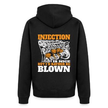 Injection Is Nice But I'd Rather Be Blown 7 - Unisex Premium Organic Zip Hoodie - black - Back - Nico (187cm)