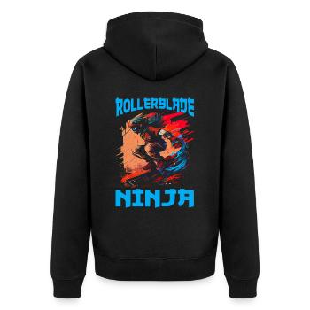 Rollerblade Ninja 6 - Unisex Premium Organic Zip Hoodie - black - Back - Nico (187cm)
