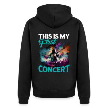 C’est mon premier concert 55 - Veste à capuche bio Premium Unisexe - noir - Dos - Nico (187cm)