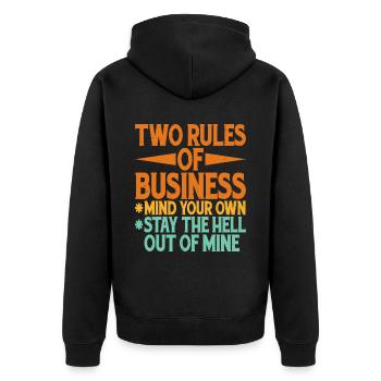Deux règles de travail, occupez-vous des vôtres 13 - Veste à capuche bio Premium Unisexe - noir - Dos - Nico (187cm)