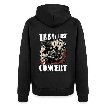 C’est mon premier concert 56 - Veste à capuche bio Premium Unisexe - noir - Dos - Nico (187cm)