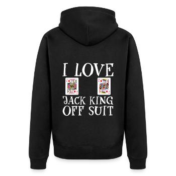 I Love Jack King Off Suit - Unisex Premium Organic Zip Hoodie - black - Back - Nico (187cm)