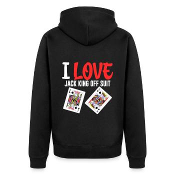 I Love Jack King Off Suit 4 - Unisex Premium Organic Zip Hoodie - black - Back - Nico (187cm)
