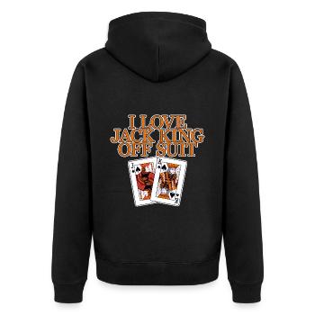 I Love Jack King Off Suit 2 - Unisex Premium Organic Zip Hoodie - black - Back - Nico (187cm)