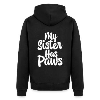 Ma sœur a des pattes - Veste à capuche bio Premium Unisexe - noir - Dos - Nico (187cm)