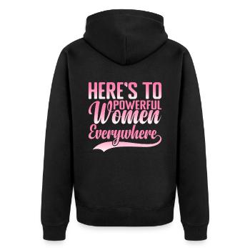 Voici aux femmes puissantes partout dans le monde 6 - Veste à capuche bio Premium Unisexe - noir - Dos - Nico (187cm)