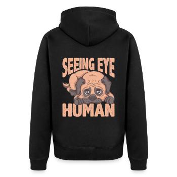 Seeing Eye Human 29 - Unisex Premium Bio Zip Hoodie - Schwarz - Hinten - Nico (187cm)