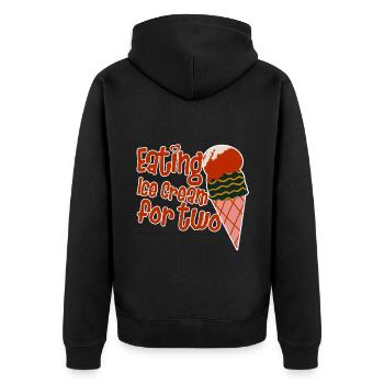 Eating Ice Cream For Two 2 - Unisex Premium Organic Zip Hoodie - black - Back - Nico (187cm)