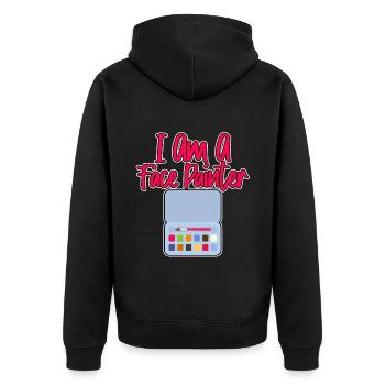 I Am A Face Painter - Unisex Premium Bio Zip Hoodie - Schwarz - Hinten - Nico (187cm)