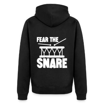Fear The Snare 4 - Unisex Premium Bio Zip Hoodie - Schwarz - Hinten - Nico (187cm)