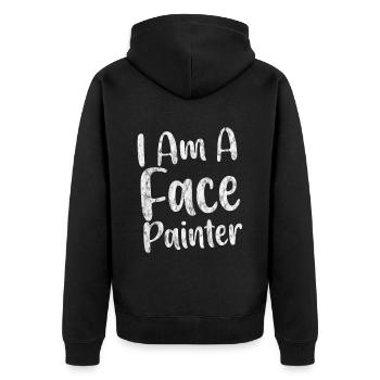 I Am A Face Painter 3 - Unisex Premium Bio Zip Hoodie - Schwarz - Hinten - Nico (187cm)