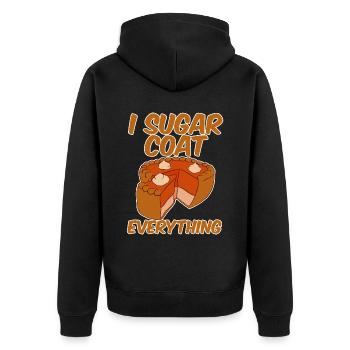 I Sugar Coat Everything 2 - Unisex Premium Organic Zip Hoodie - black - Back - Nico (187cm)