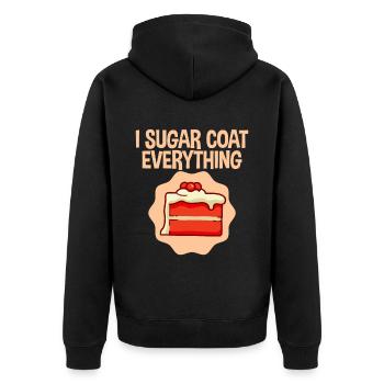 I Sugar Coat Everything 4 - Unisex Premium Organic Zip Hoodie - black - Back - Nico (187cm)