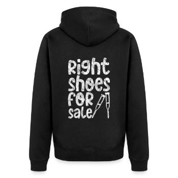 Right Shoes For Sale 3 - Unisex Premium Bio Zip Hoodie - Schwarz - Hinten - Nico (187cm)