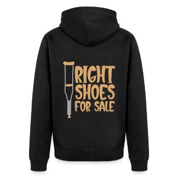 Right Shoes For Sale - Unisex Premium Bio Zip Hoodie - Schwarz - Hinten - Nico (187cm)