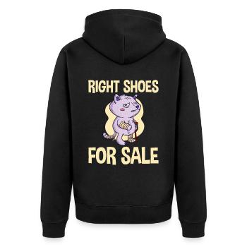 Right Shoes For Sale 2 - Unisex Premium Bio Zip Hoodie - Schwarz - Hinten - Nico (187cm)