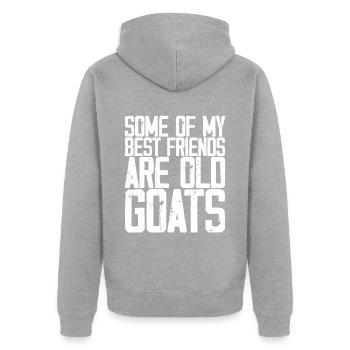 Some Of My Best Friends Are Old Goats 3 - Unisex Premium Organic Zip Hoodie - heather grey - Back - Nico (187cm)