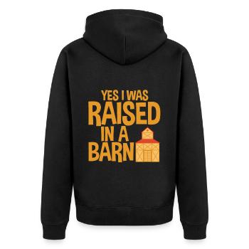 Yes I Was Raised In A Barn 2 - Unisex Premium Organic Zip Hoodie - black - Back - Nico (187cm)