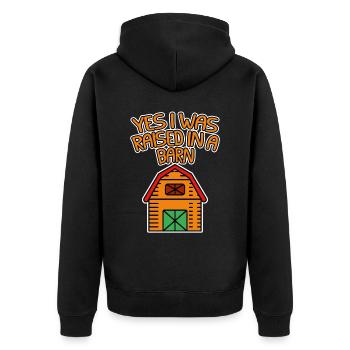 Yes I Was Raised In A Barn 4 - Unisex Premium Organic Zip Hoodie - black - Back - Nico (187cm)