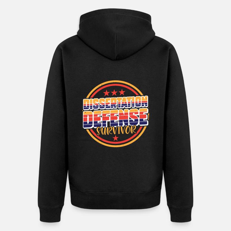 Dissertation Defense Survivor 7 - Unisex Premium Bio Zip Hoodie - Schwarz