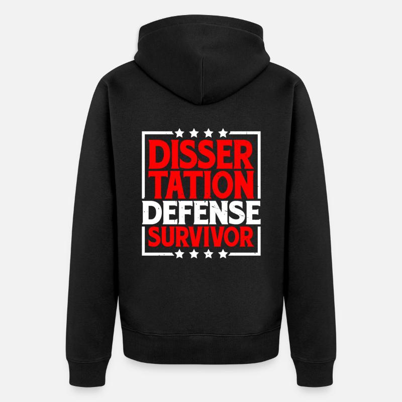 Dissertation Defense Survivor 8 - Unisex Premium Bio Zip Hoodie - Schwarz
