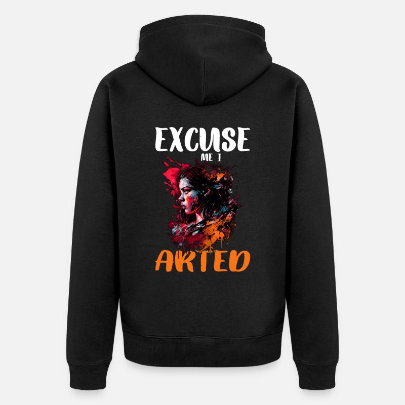 Excusez-moi, j’ai arted 13 - Veste à capuche bio Premium Unisexe - noir